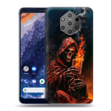 Силиконовый чехол на Nokia 9 PureView с принтом Скелет и карты