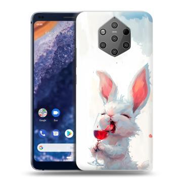 Силиконовый чехол на Nokia 9 PureView с принтом кролик зайчик