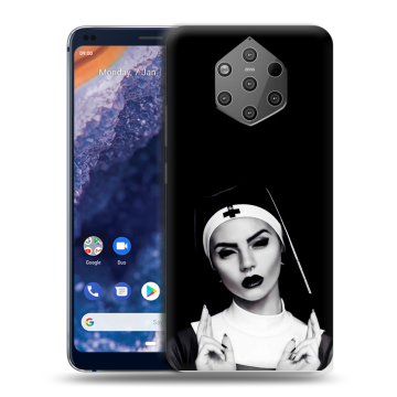 Силиконовый чехол на Nokia 9 PureView с принтом монашка