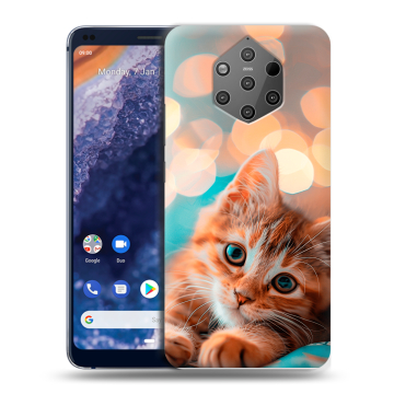 Силиконовый чехол на Nokia 9 PureView с принтом котик