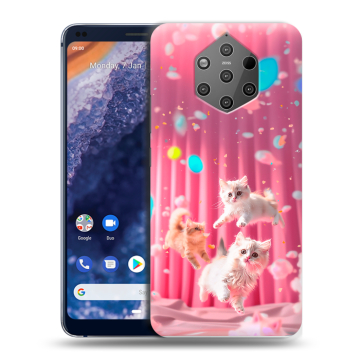 Силиконовый чехол на Nokia 9 PureView с принтом милые котики