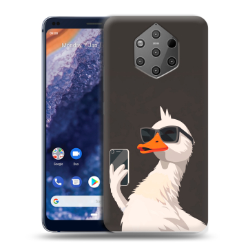 Силиконовый чехол на Nokia 9 PureView с принтом утка в очках