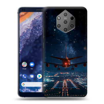 Силиконовый чехол на Nokia 9 PureView с принтом самолет