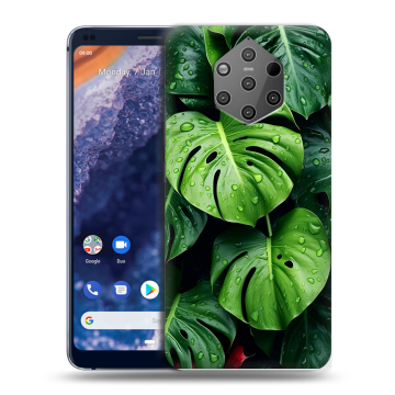 Силиконовый чехол на Nokia 9 PureView с принтом Листья