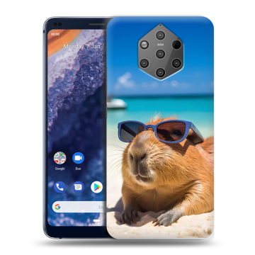 Силиконовый чехол на Nokia 9 PureView с принтом Капибара