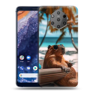 Силиконовый чехол на Nokia 9 PureView с принтом Капибара