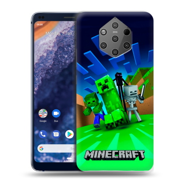 Силиконовый чехол на Nokia 9 PureView с принтом Майнкрафт