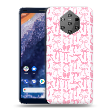 Силиконовый чехол на Nokia 9 PureView с принтом Розовые бантики Силиконовый чехол на Nokia 9 PureView с принтом Розовые бантики