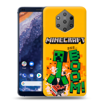 Силиконовый чехол на Nokia 9 PureView с принтом Майнкрафт Minecraft