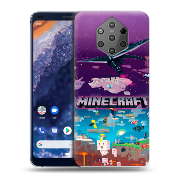 Силиконовый чехол на Nokia 9 PureView с принтом Майнкрафт Minecraft