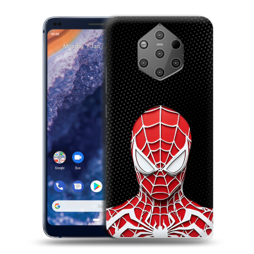 Силиконовый чехол на Nokia 9 PureView с принтом человек паук spiderman Силиконовый чехол на Nokia 9 PureView с принтом человек паук spiderman