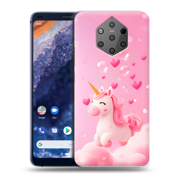 Силиконовый чехол на Nokia 9 PureView с принтом Единорог