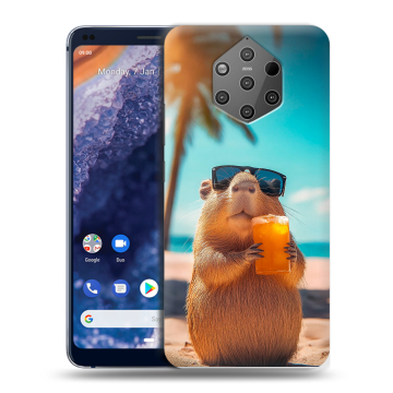 Силиконовый чехол на Nokia 9 PureView с принтом Капибара