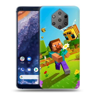 Силиконовый чехол на Nokia 9 PureView с принтом Майнкрафт Minecraft