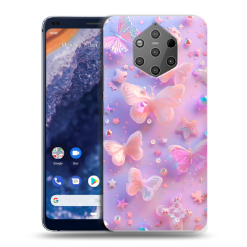 Силиконовый чехол на Nokia 9 PureView с принтом Бабочки