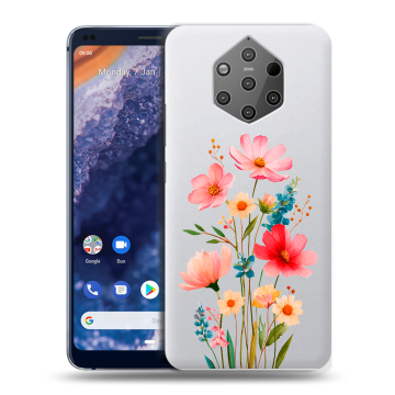 Силиконовый чехол на Nokia 9 PureView с принтом Цветы
