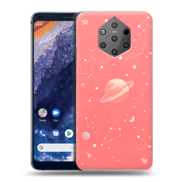 Силиконовый чехол на Nokia 9 PureView с принтом Розовый космос