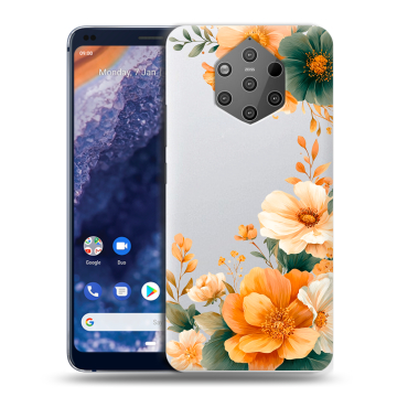 Силиконовый чехол на Nokia 9 PureView с принтом Цветы принт