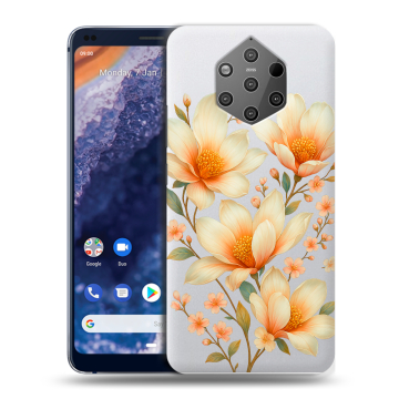 Силиконовый чехол на Nokia 9 PureView с принтом Цветы
