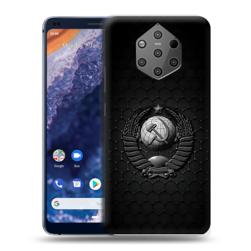 Силиконовый чехол на Nokia 9 PureView с принтом Герб Флаг СССР