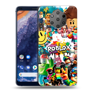 Силиконовый чехол на Nokia 9 PureView с принтом Roblox Роблокс