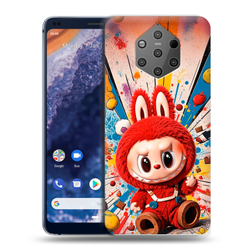 Силиконовый чехол на Nokia 9 PureView с принтом Labubu Лабубу