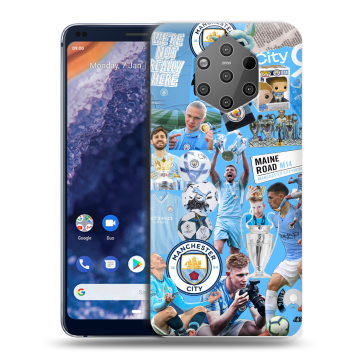 Силиконовый чехол на Nokia 9 PureView с принтом Man City Манчестер Сити