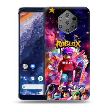 Силиконовый чехол на Nokia 9 PureView с принтом Roblox Роблокс