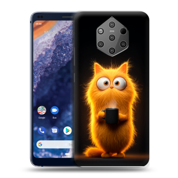 Силиконовый чехол на Nokia 9 PureView с принтом Смешной кот