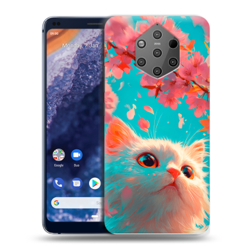Силиконовый чехол на Nokia 9 PureView с принтом Красивый кот