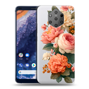 Силиконовый чехол на Nokia 9 PureView с принтом цветы