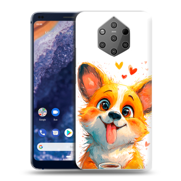 Силиконовый чехол на Nokia 9 PureView с принтом корги