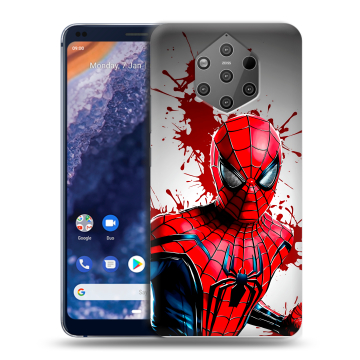 Силиконовый чехол на Nokia 9 PureView с принтом Spiderman Человек паук