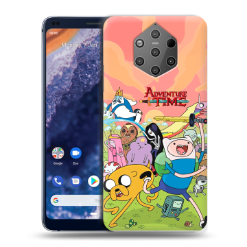 Силиконовый чехол на Nokia 9 PureView с принтом Adventure time Время приключений