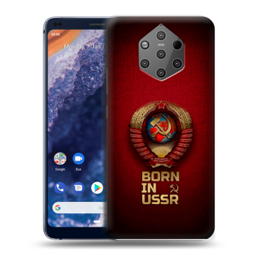 Силиконовый чехол на Nokia 9 PureView с принтом Флаг Герб СССР