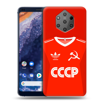 Силиконовый чехол на Nokia 9 PureView с принтом Флаг Герб СССР