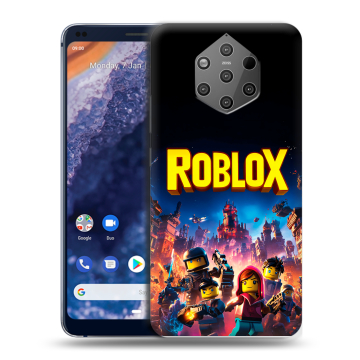 Силиконовый чехол на Nokia 9 PureView с принтом Roblox Роблокс