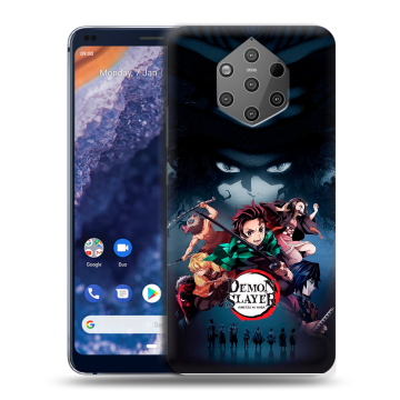 Силиконовый чехол на Nokia 9 PureView с принтом Demon Slayer Клинок рассекающий демонов Силиконовый чехол на Nokia 9 PureView с принтом Demon Slayer Клинок рассекающий демонов
