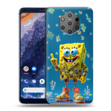 Силиконовый чехол на Nokia 9 PureView с принтом Спанч боб Спанчбоб