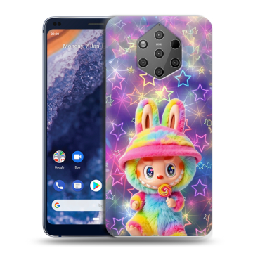 Силиконовый чехол на Nokia 9 PureView с принтом Labubu Лабубу