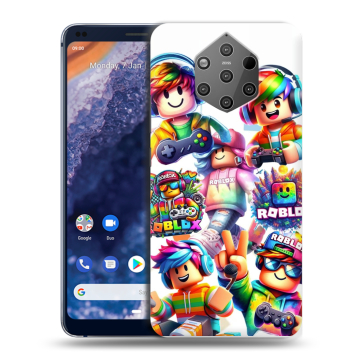 Силиконовый чехол на Nokia 9 PureView с принтом Roblox Роблокс