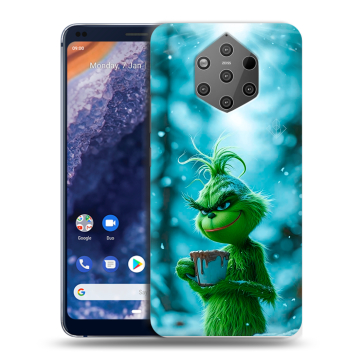 Силиконовый чехол на Nokia 9 PureView с принтом Новый год гринч
