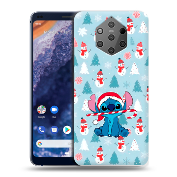 Силиконовый чехол на Nokia 9 PureView с принтом Стич Новый год