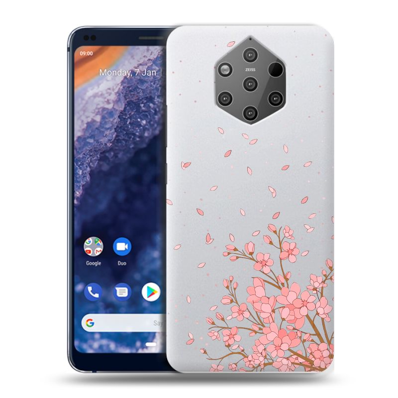 Пластиковый чехол на Nokia 9 PureView с принтом Ветка сакуры Пластиковый чехол на Nokia 9 PureView с принтом Ветка сакуры