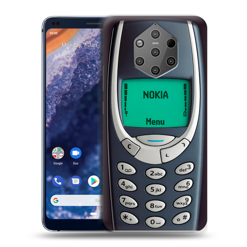 Пластиковый чехол на Nokia 9 PureView с принтом Старый телефон Пластиковый чехол на Nokia 9 PureView с принтом Старый телефон