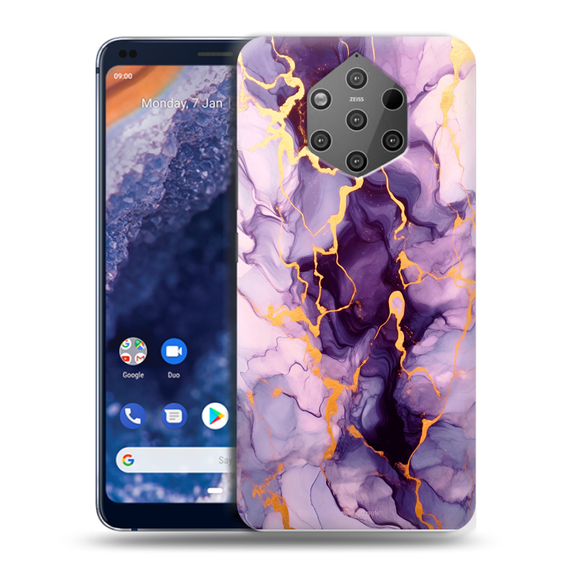 Пластиковый чехол на Nokia 9 PureView с принтом Мрамор Пластиковый чехол на Nokia 9 PureView с принтом Мрамор