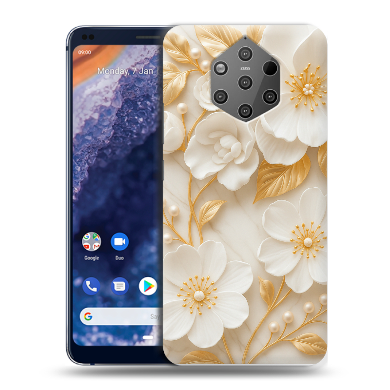 Силиконовый чехол на Nokia 9 PureView с принтом Цветы Силиконовый чехол на Nokia 9 PureView с принтом Цветы