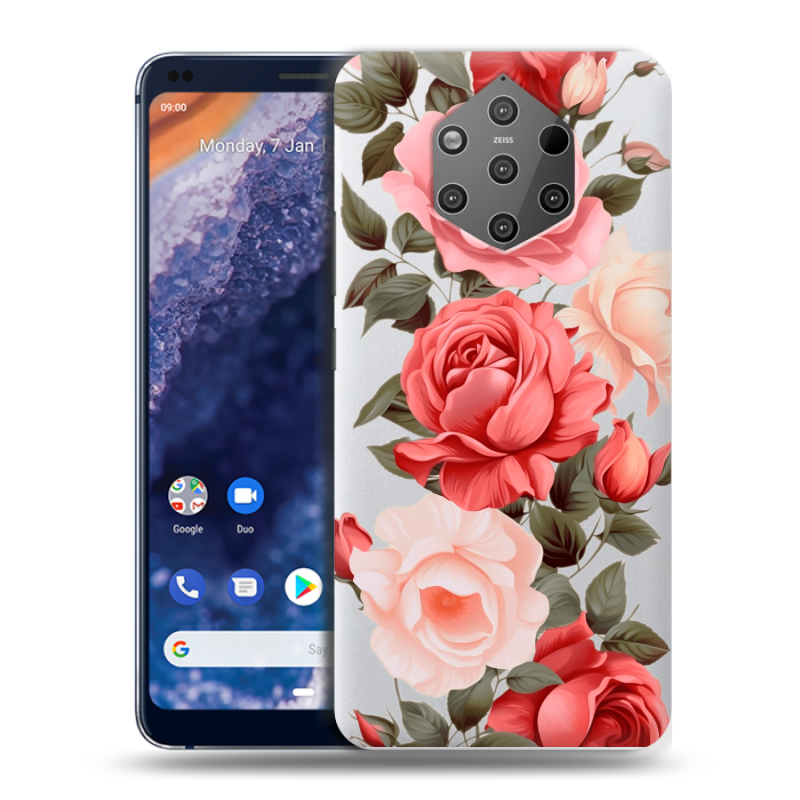 Пластиковый чехол на Nokia 9 PureView с принтом Розы Пластиковый чехол на Nokia 9 PureView с принтом Розы