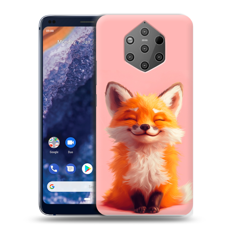 Пластиковый чехол на Nokia 9 PureView с принтом милая лиса Пластиковый чехол на Nokia 9 PureView с принтом милая лиса