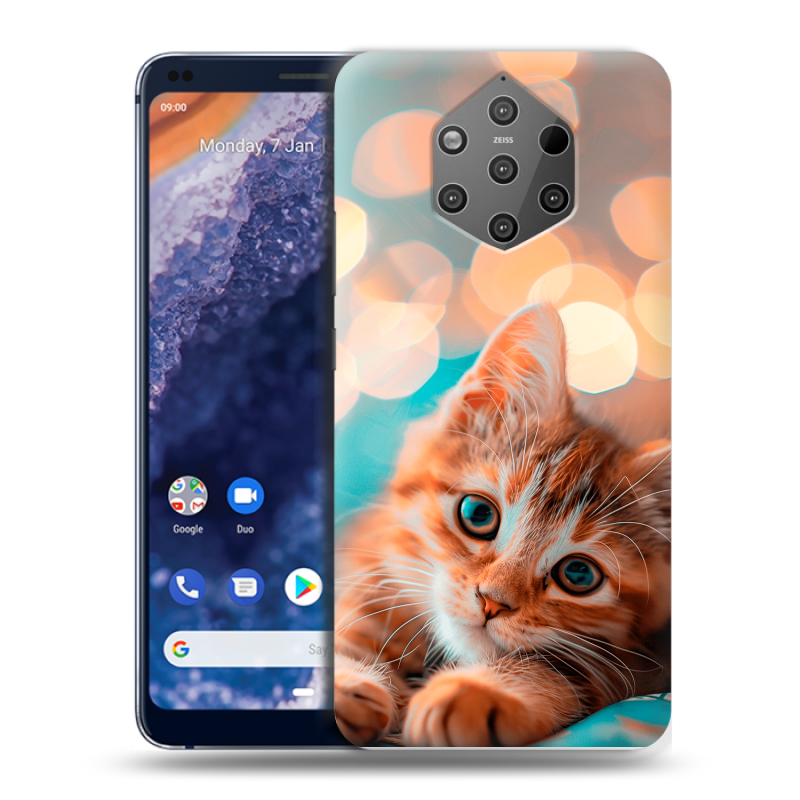 Пластиковый чехол на Nokia 9 PureView с принтом котик Пластиковый чехол на Nokia 9 PureView с принтом котик